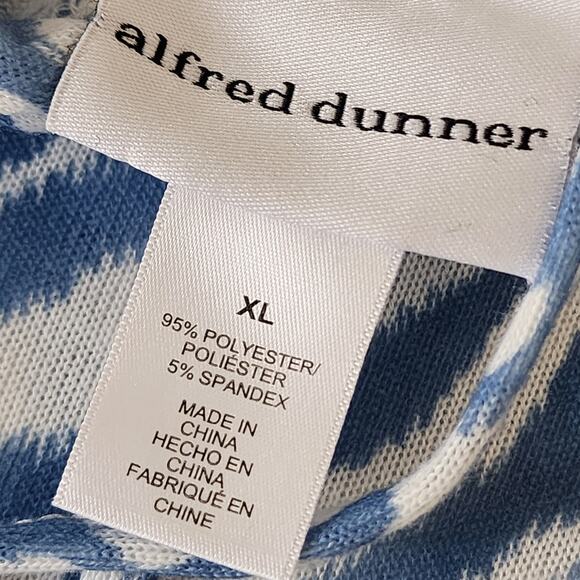 Alfred Dunner XL Blue Tiger Leopard Cheetah Print Hoodie - Picture 3 of 4